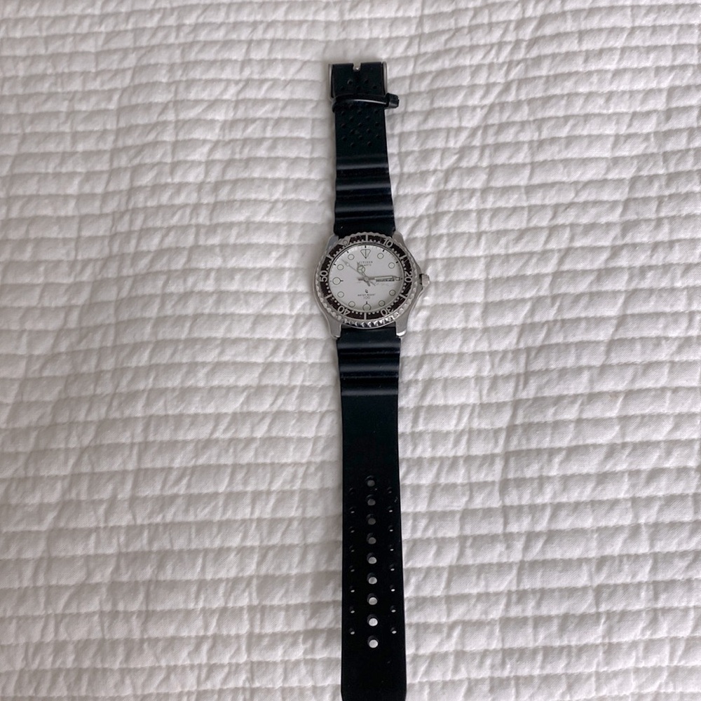 Citizen Watch Co, stainless water resistant diver. Can be worn by man or woman